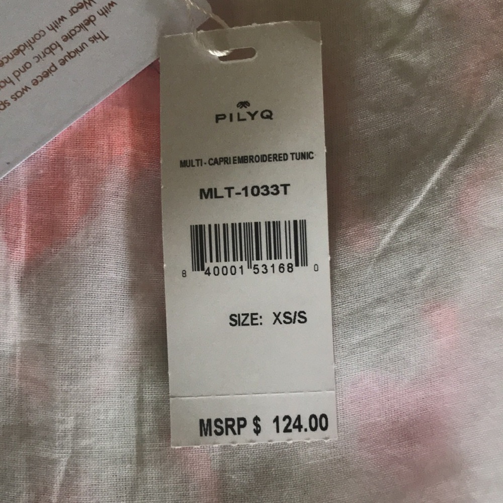 Pily Q Capri Embroidered Pink Crush Tunic XS/S NWT - Picture 12 of 15